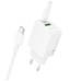 Зарядний пристрій BOROFONE BN29 Fuente 1xUSB-C PD30W + 1xUSB QC3.0 + cable USB-C to USB-C White (6941991120343)