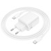Зарядний пристрій BOROFONE BN29 Fuente 1xUSB-C PD30W + 1xUSB QC3.0 + cable USB-C to USB-C White (6941991120343)