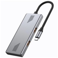 Концентратор Gembird USB-C 4-in-1 2xUSB 3.2 + 2xUSB-C 3.2 silver (UHB-CM-U310-A2C2-01)