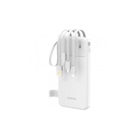 Батарея універсальна Dudao 10000mAh K11 10W, USB-A, USB-C, microUSB, with USB-A/USB-C/Lightning/MicroUSB cables White (6977196681860)