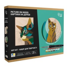 Набір для творчості Rosa Start Cats випалювання картини на дереві, з фарбами, в коробці (4823098544708)