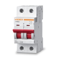 Автоматичний вимикач Videx_ RS4 RESIST 2п 16А С 4,5кА (VF-RS4-AV2C16)