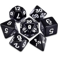 Набір кубиків для настільних ігор Games 7 Days Opaque 7 Dice Set - Black (w-white) (g7dopaq04)