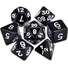 Набір кубиків для настільних ігор Games 7 Days Opaque 7 Dice Set - Black (w-white) (g7dopaq04)