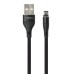 Дата кабель USB 2.0 AM to Micro 5P 1.0m cylindric nylon black Vinga (VCPDCMCANB1BK)