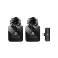 Мікрофон Puluz для iPhone/iPad 8-контактний приймач і два мікрофони Black (PU647B)