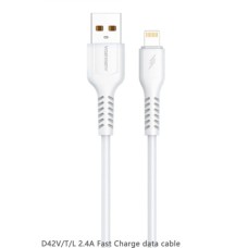 Дата кабель USB 2.0 AM to Lightning 1.0m 2.4A silicone white Denmen (DM-D42L-WH)