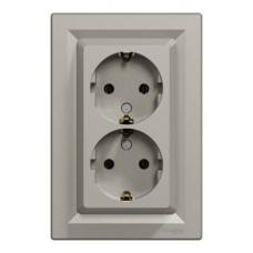 Розетка Schneider Electric ASFORA із заземленням подвійна бронза 16А (EPH9900169)
