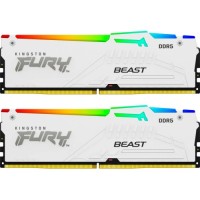 Модуль пам'яті для комп'ютера DDR5 32GB (2x16GB) 5600 MHz FURY Beast White RGB Kingston Fury (ex.HyperX) (KF556C40BWAK2-32)