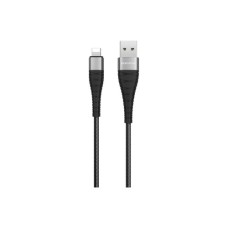 Дата кабель USB 2.0 AM to Lightning 1.0m 2.4A nylon BX32 black BOROFONE (6931474710413)