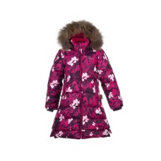 Пальто дитяче Huppa PARISH 12470055 фуксія з принтом 146 (4741468965123)