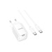 Зарядний пристрій HOCO C148A USB-C PD30W + cable USB-C to USB-C white (6942007630320)