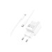 Зарядний пристрій HOCO C148A USB-C PD30W + cable USB-C to USB-C white (6942007630320)