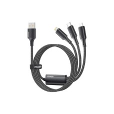 Дата кабель USB 2.0 AM to Lightning + Micro 5P + USB-C 1.2m 100W Essager (EXCMTL-JJ01-P)