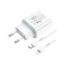 Зарядний пристрій HOCO N22 Jetta USB-C PD25W + cable USB-C to Lightning White (6931474760074)