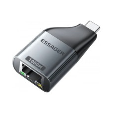 Перехідник USB-C to RJ45 1000Mbps Essager (EZJRJK-MJ0G-P)