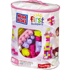 Конструктор Mega Bloks рожевий у мішку 80 деталей (DCH62)