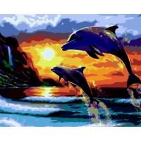 Картина по номерам ZiBi Дельфіни і море 40*50 см ART Line (ZB.64251)