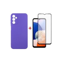 Чохол до мобільного телефона Dengos Kit for Samsung Galaxy A14 5G case + glass (Purple) (DG-KM-13)