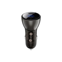 Зарядний пристрій Acefast B10 Car Charger 2xUSB-C 60W with digital display Metal Black (6974316282358)