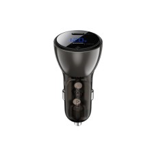 Зарядний пристрій Acefast B10 Car Charger 2xUSB-C 60W with digital display Metal Black (6974316282358)