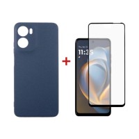 Чохол до мобільного телефона Dengos Motorola G05 Carbon+glass Blue (DG-KM-179)