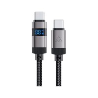 Дата кабель USB-C to USB-C 1.2m 60W digital display C15-03 Black Acefast (6974316283720)