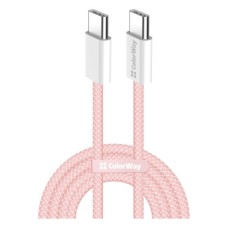 Дата кабель USB-C to USB-C 1.0m 60W 3.0А pink ColorWay (CW-CBPDCC061-P)