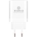 Зарядний пристрій XoKo 1xUSB-C PD65W + 1xUSB QC3.0 GaN white (XK-QC-620)