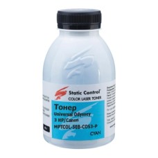 Тонер HP/Canon MPTCOL OS3 40г cyan (фасовка) Static Control (MPTCOL-40B-COS3-P)