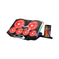 Підставка до ноутбука IceCoorel 10-17", 4*100mm 1400 RPM + 4*70mm 2500 RPM, 2*USB, 410x296x40mm, Red (K9)