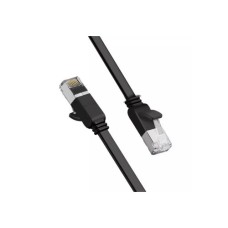 Патч-корд 1м, U/UTP Cat 6 Copper Ethernet Flat Cable NW101 Black Ugreen (50184)