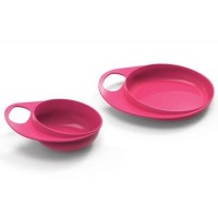 Набір дитячого посуду Nuvita тарелочки, Easy Eating 2шт. розовая, глубокая и мелкая (NV8461Pink)