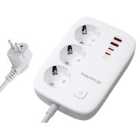 Мережевий фільтр живлення ColorWay CW-CHE34PDW 3 розетки/4USB (CW-CHE34PDW)