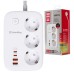 Мережевий фільтр живлення ColorWay CW-CHE34PDW 3 розетки/4USB (CW-CHE34PDW)
