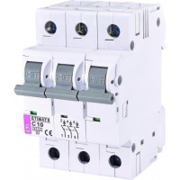 Автоматичний вимикач ETI Выключатель автоматический ETIMAT 6 3p C 10А (6 kA) (2145514)