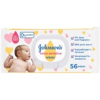 Дитячі вологі серветки Johnson’s baby Екстра ніжні 0+ 56 шт (3574661599250)