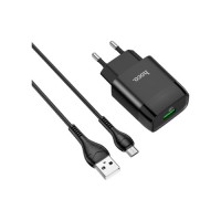 Зарядний пристрій HOCO C72Q Glorious USB QC3.0 + cable USB to Micro 5P 18W Black (6931474732521)
