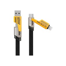 Дата кабель USB-C + USB-A to Lightning+USB-C 1.0m 65W X207 black WUW (6972573336524)