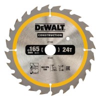 Диск пильний DeWALT CONSTRUCTION 165 х 20 мм, 24z (ATB), 20 гр. (DT1949)