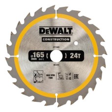 Диск пильний DeWALT CONSTRUCTION 165 х 20 мм, 24z (ATB), 20 гр. (DT1949)