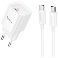 Зарядний пристрій HOCO C146A Charm USB-C PD20W + cable USB-C to USB-C White (6942007630269)