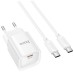 Зарядний пристрій HOCO C146A Charm USB-C PD20W + cable USB-C to USB-C White (6942007630269)
