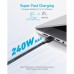 Дата кабель USB-C to USB-C 0.9m 240W nylon 310 black Anker (A81D5H11)