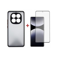 Чохол до мобільного телефона Dengos Kit Xiaomi Redmi Note 14 Pro case Matte + glass (Black) (DG-KM-128)