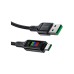 Дата кабель USB 2.0 AM to USB-C 1.2m 3A nylon with LED C7-04 black Acefast (6974316282785)