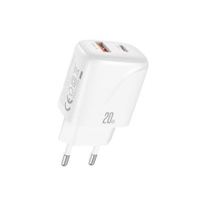 Зарядний пристрій XO 1xUSB-C PD20W + 1xUSB QC3.0 White (L158.white)