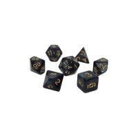 Набір кубиків для настільних ігор Games 7 Days Pearl 7 Dice Set - Black (w-gold) (g7dpearl08)