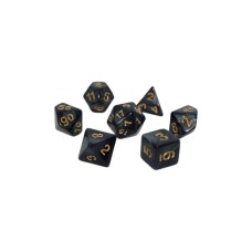 Набір кубиків для настільних ігор Games 7 Days Pearl 7 Dice Set - Black (w-gold) (g7dpearl08)
