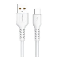 Дата кабель USB 2.0 AM to USB-C 1.0m 2.4A silicone white Denmen (DM-D42T-WH)
